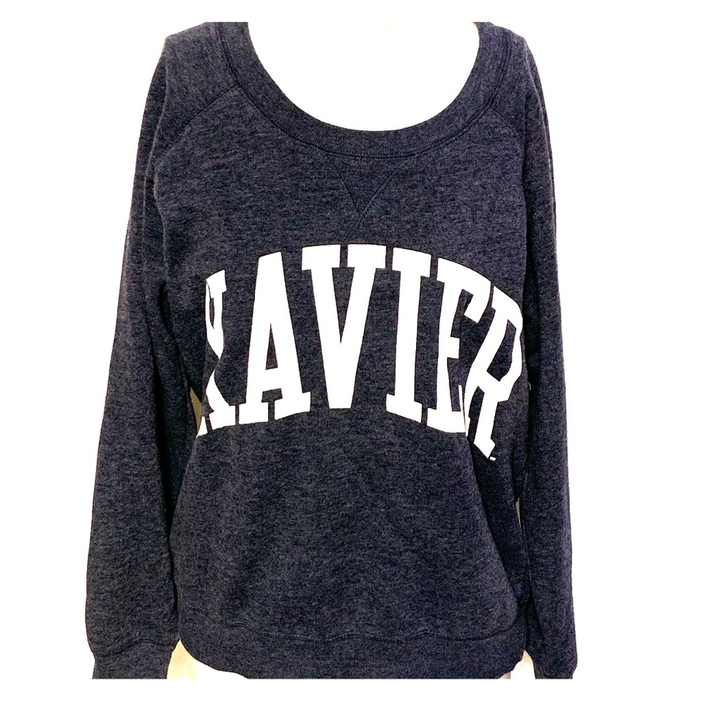 NCAA League Tri-Blend Sweats Xavier Crewneck NEW